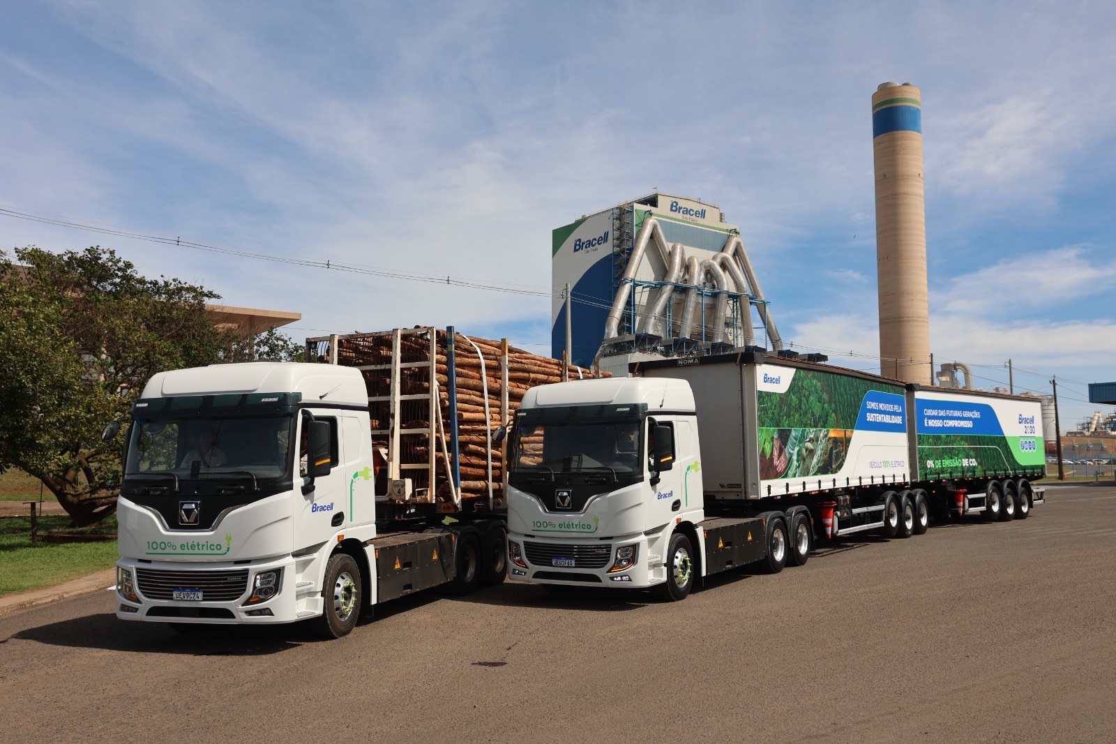 Bracell inicia operação de caminhões elétricos